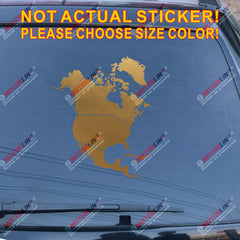 North America Map Outine Car Decal Sticker