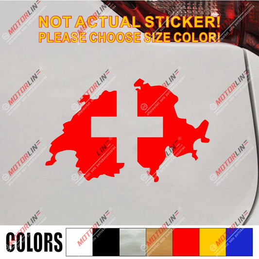 Map and Flag of Switzerland Car Decal Sticker Vinyl Swiss,Choose your size!