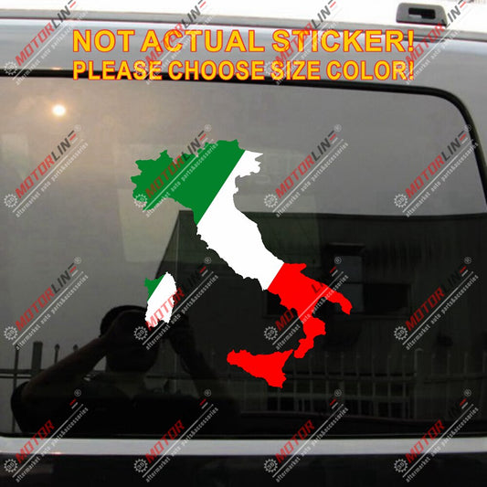 Flag and Map of Italy Italian Car Decal Sticker,choose your size.