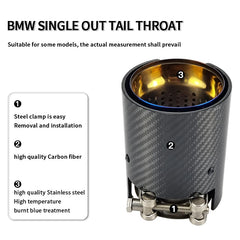 1 PCS Carbon Fiber Exhaust Tip for BMW Series Muffler Pipe Modification Car Accessories stainless Tail Tips Decoration