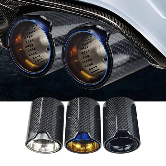 1 PCS Carbon Fiber Exhaust Tip for BMW Series Muffler Pipe Modification Car Accessories stainless Tail Tips Decoration