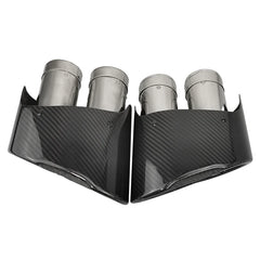 1 Pair Carbon Fiber Exhaust Tip For Audi RS3 RS4 RS5 RS6 RS7 A3 A4 A5 A6 A7 Car Styling Double Inner Muffler Tip Exhaust System