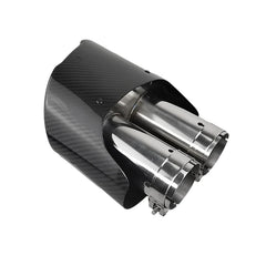 1 Pair Carbon Fiber Exhaust Tip For Audi RS3 RS4 RS5 RS6 RS7 A3 A4 A5 A6 A7 Car Styling Double Inner Muffler Tip Exhaust System