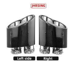 1 Pair Carbon Fiber Exhaust Tip For Audi RS3 RS4 RS5 RS6 RS7 A3 A4 A5 A6 A7 Car Styling Double Inner Muffler Tip Exhaust System