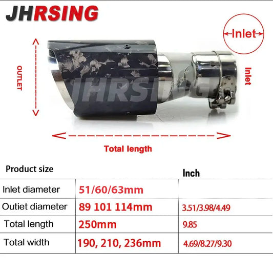 1 Pair Double Exhaust Tip Forged Carbon Fiber Nozzle for Muffler Universal for Car accsesories Muffler Tail Tips Modify