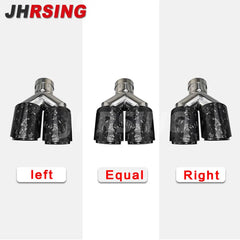 1 Pair Double Exhaust Tip Forged Carbon Fiber Nozzle for Muffler Universal for Car accsesories Muffler Tail Tips Modify
