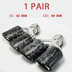 1 Pair Double Exhaust Tip Forged Carbon Fiber Nozzle for Muffler Universal for Car accsesories Muffler Tail Tips Modify