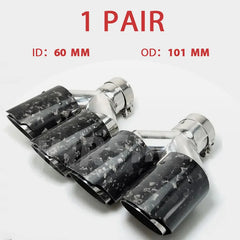 1 Pair Double Exhaust Tip Forged Carbon Fiber Nozzle for Muffler Universal for Car accsesories Muffler Tail Tips Modify