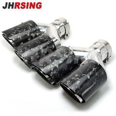 1 Pair Double Exhaust Tip Forged Carbon Fiber Nozzle for Muffler Universal for Car accsesories Muffler Tail Tips Modify