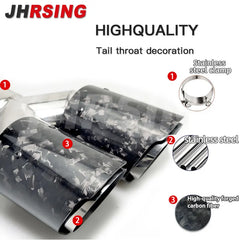 1 Pair Double Exhaust Tip Forged Carbon Fiber Nozzle for Muffler Universal for Car accsesories Muffler Tail Tips Modify