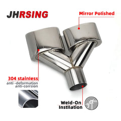 1 Pair Double Outlet Car Exhaust Tips For W204 C200 C300 C180 C63 Inlet 54mm Silver 304 Stainless Steel Muffler tip Tailpipe