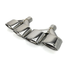 1 Pair Double Outlet Car Exhaust Tips For W204 C200 C300 C180 C63 Inlet 54mm Silver 304 Stainless Steel Muffler tip Tailpipe