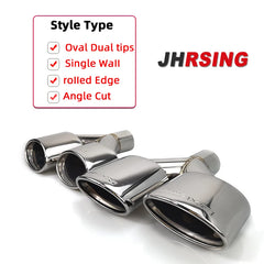 1 Pair Double Outlet Car Exhaust Tips For W204 C200 C300 C180 C63 Inlet 54mm Silver 304 Stainless Steel Muffler tip Tailpipe