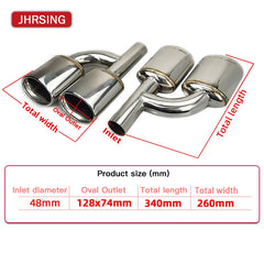 1 Pair Exhaust Tip For Mercedes Benz Class C C63 C65 W204 Muffler 304 Stainless Steel Tailpipe