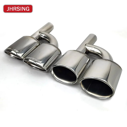 1 Pair Exhaust Tip For Mercedes Benz Class C C63 C65 W204 Muffler 304 Stainless Steel Tailpipe