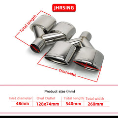 1 Pair Exhaust Tip For Mercedes Benz Class C C63 C65 W204 Muffler 304 Stainless Steel Tailpipe