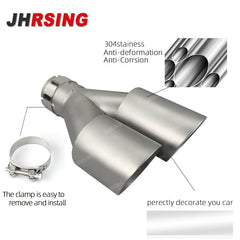 1 Pair Matte Stainless Steel Dual Exhaust Tip Universal Exhaust System Muffler Tip Y Shape Nozzle For Golf R MK7 Golf 6 Exhaust