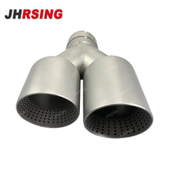 1 Pair Matte Stainless Steel Dual Exhaust Tip Universal Exhaust System Muffler Tip Y Shape Nozzle For Golf R MK7 Golf 6 Exhaust