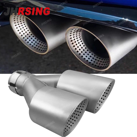 1 Pair Matte Stainless Steel Dual Exhaust Tip Universal Exhaust System Muffler Tip Y Shape Nozzle For Golf R MK7 Golf 6 Exhaust