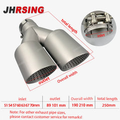 1 Pair Matte Stainless Steel Dual Exhaust Tip Universal Exhaust System Muffler Tip Y Shape Nozzle For Golf R MK7 Golf 6 Exhaust