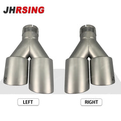 1 Pair Matte Stainless Steel Dual Exhaust Tip Universal Exhaust System Muffler Tip Y Shape Nozzle For Golf R MK7 Golf 6 Exhaust