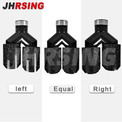 1 Pair Y Shape Double Exit Exhaust Pipe Forged Carbon Fiber Nozzle for Muffler Tuning Universal for Car Without Logo Black
