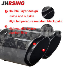 1 Pair Y Shape Double Exit Exhaust Pipe Forged Carbon Fiber Nozzle for Muffler Tuning Universal for Car Without Logo Black