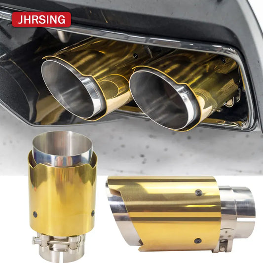1 Pc Gold Plate Stainless Exhaust Pipe for Car Accessories Modify Universal Muffler Pipe Tail Tip