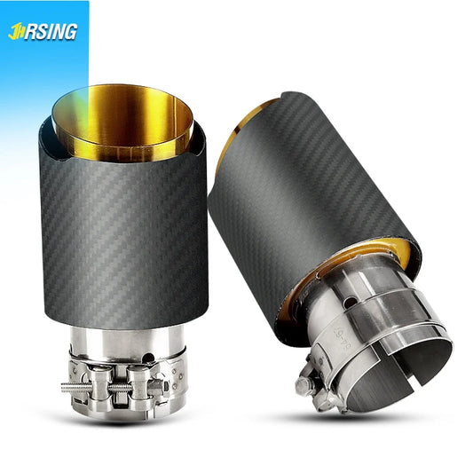 1 Pc Universal Car Carbon Fiber Exhaust Pipe for Car Accessories Muffler Modificate Gold Tail Tip