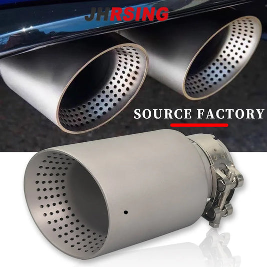 1 Pcs 304 Matte Stainless Steel Car Muffler Tip Exhaust Tip System Pipe Universal  60mm 63mm For Golf GTI Nozzle