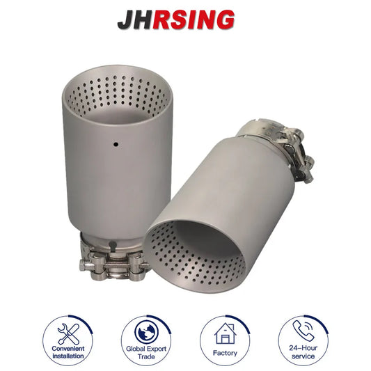 1 Pcs 304 Matte Stainless Steel Car Muffler Tip Exhaust Tip System Pipe Universal  60mm 63mm For Golf GTI Nozzle