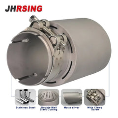 1 Pcs 304 Matte Stainless Steel Car Muffler Tip Exhaust Tip System Pipe Universal  60mm 63mm For Golf GTI Nozzle