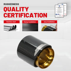 1 Pcs BMW Carbon Fiber Exhaust Tip Gold Fit for Mini Cooper Exhaust Tip R55 R56 R57 R58 R59 R60 R61 F54 F55 F56 F57 F60