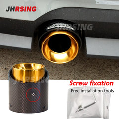 1 Pcs Gold Chrom for Mini CooperF54 F55 F56 F57 R60 R61 F60 R55 R56 R57 R58R59 JCW Carbon Fiber Exhaust Tip Pipe Car Accessories