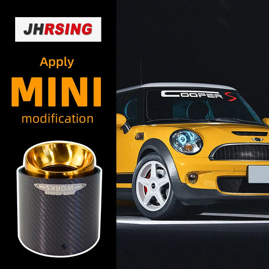 1 Pcs Gold Chrom for Mini CooperF54 F55 F56 F57 R60 R61 F60 R55 R56 R57 R58R59 JCW Carbon Fiber Exhaust Tip Pipe Car Accessories