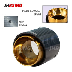 1 Pcs Gold Chrom for Mini CooperF54 F55 F56 F57 R60 R61 F60 R55 R56 R57 R58R59 JCW Carbon Fiber Exhaust Tip Pipe Car Accessories