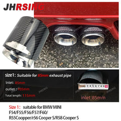 1 Pcs Gold Chrom for Mini CooperF54 F55 F56 F57 R60 R61 F60 R55 R56 R57 R58R59 JCW Carbon Fiber Exhaust Tip Pipe Car Accessories