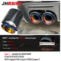 1 Pcs Gold Chrom for Mini CooperF54 F55 F56 F57 R60 R61 F60 R55 R56 R57 R58R59 JCW Carbon Fiber Exhaust Tip Pipe Car Accessories