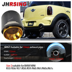 1 Pcs Gold Chrom for Mini CooperF54 F55 F56 F57 R60 R61 F60 R55 R56 R57 R58R59 JCW Carbon Fiber Exhaust Tip Pipe Car Accessories