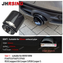 1 Pcs Gold Chrom for Mini CooperF54 F55 F56 F57 R60 R61 F60 R55 R56 R57 R58R59 JCW Carbon Fiber Exhaust Tip Pipe Car Accessories