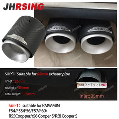 1 Pcs Gold Chrom for Mini CooperF54 F55 F56 F57 R60 R61 F60 R55 R56 R57 R58R59 JCW Carbon Fiber Exhaust Tip Pipe Car Accessories