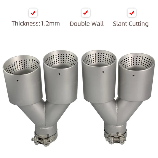 1 Pcs Matte Stainless Steel Car Muffler Tip Exhaust Tip System Pipe Universal Exhaust Tip 57MM 60MM 63mm GTI MK7 Golf7 Nozzle