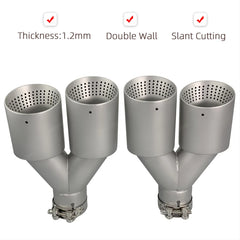 1 Pcs Matte Stainless Steel Car Muffler Tip Exhaust Tip System Pipe Universal Exhaust Tip 57MM 60MM 63mm GTI MK7 Golf7 Nozzle