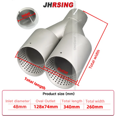 1 Pcs Matte Stainless Steel Car Muffler Tip Exhaust Tip System Pipe Universal Exhaust Tip 57MM 60MM 63mm GTI MK7 Golf7 Nozzle