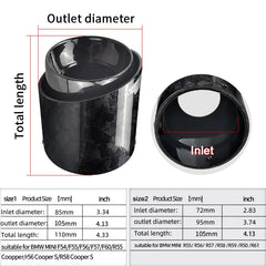 1 Pcs New Style Chrom Black Forged Carbon Fiber   Exhaust Tip Pipe For Mini Cooper  F54 F55 F56 F57 F60 R55 R56 R57 R58 Cooper S