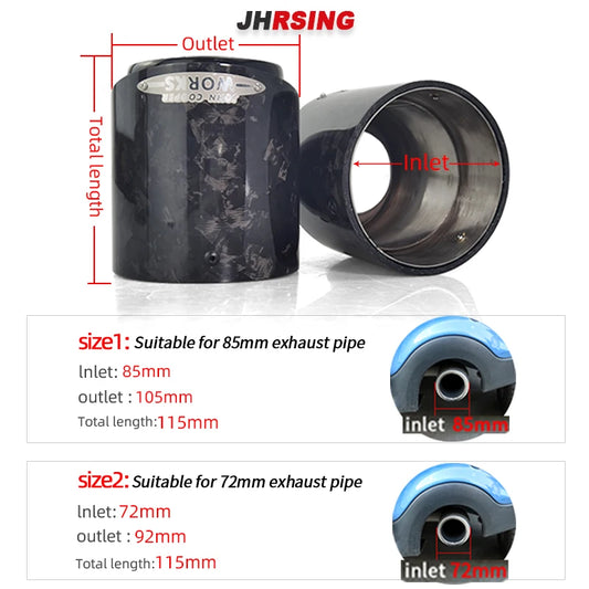 1 Pcs New Style Chrom Black Forged Carbon Fiber Exhaust Tip Pipe for Mini Cooper  F54 F55 F56 F57 F60 R55 R56 R57 R58 Cooper S
