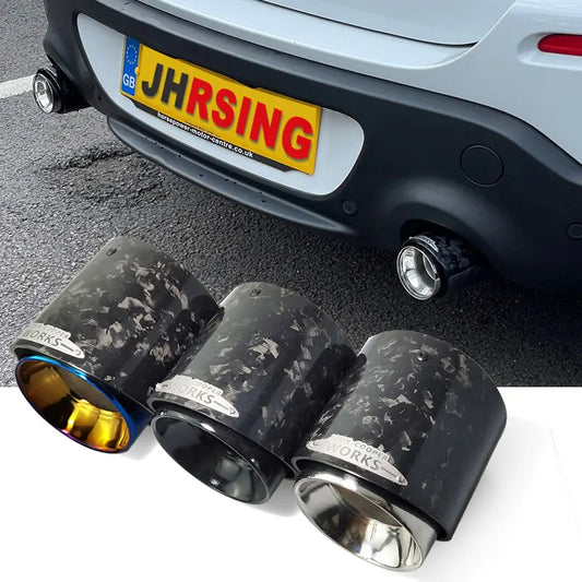 1 Pcs New Style Chrom Black Forged Carbon Fiber Exhaust Tip Pipe for Mini Cooper  F54 F55 F56 F57 F60 R55 R56 R57 R58 Cooper S