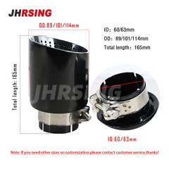 1 Pcs black 304 Matte Stainless Steel Car Muffler Tip Exhaust Tip System Pipe Universal  For Golf GTI Nozzle