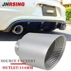 1 Pcs outlet：114mm 304 Matte Stainless Steel Car Muffler Tip Exhaust Tip System Pipe Universal  For Golf GTI Nozzle