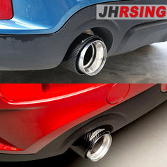 1 Piece Blue/Black/Silver Carbon Fiber Muffler Pipe Fit for Mini Cooper S Exhaust Tip 18-19years F56F55 Low Version Inlet：67mm
